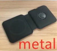 White folding dual magnetic wireless charger showing 180° adjustable angle and dual charging surfaces
