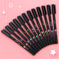 12 constellation gel pens with 0.5mm black ink in various pendant and bulb designs