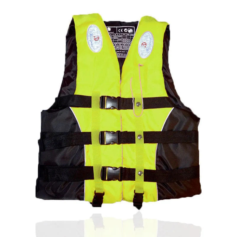 Orange foam life jacket with whistle, child and adult sizes M L XL XXL XXXL, model J-1001