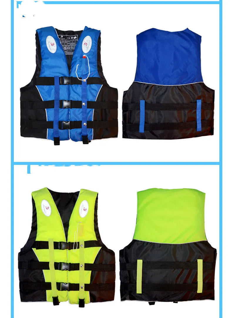 Orange foam life jacket with whistle, child and adult sizes M L XL XXL XXXL, model J-1001