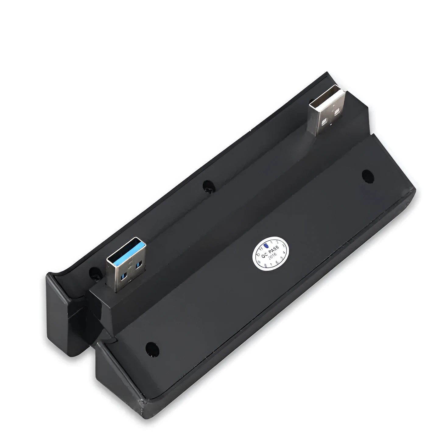 Black PS4 Slim USB hub extender with multiple USB ports for PlayStation 4 console connectivity expansion