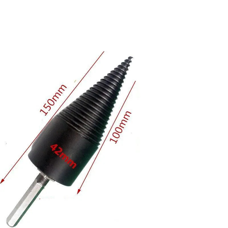 Hexagonal metal firewood-breaking drill bit for electric drills in 32mm and 42mm sizes