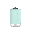 Magic Flame columnar ultrasonic humidifier with USB cable in white, blue, or pink colour options