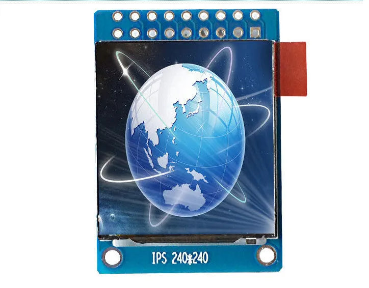 1.3-inch square IPS LCD display module with 240x240 resolution and 18-pin connector.