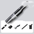 Mini portable car vacuum cleaner in black with 120W 12V power, ABS body, for automotive and household use