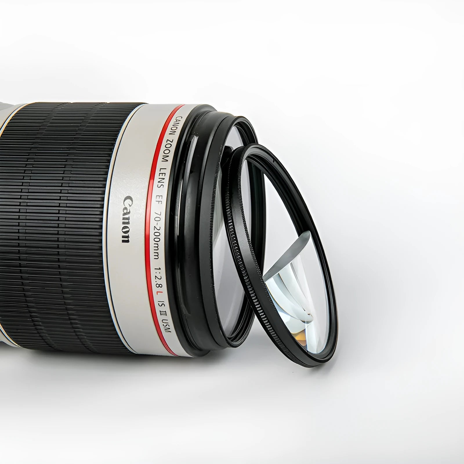 77mm diameter half moon mirror camera filter with rotatable mount for DSLR lenses