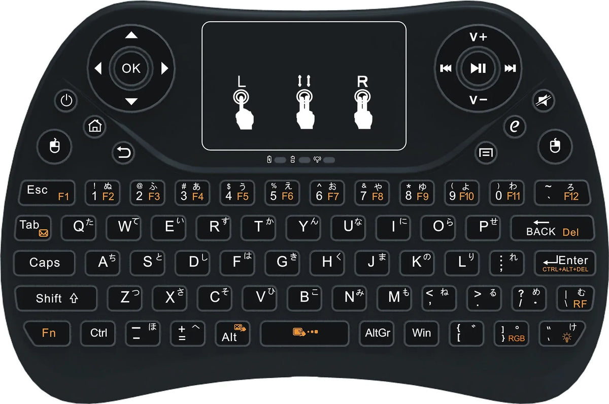 Mini touch keyboard with seven-colour backlight, 2.4G wireless USB, English layout, 152x102x13mm