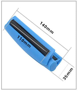 Manual plastic cone cigarette maker in assorted colours for making 110mm cigarettes from shredded tobacco.