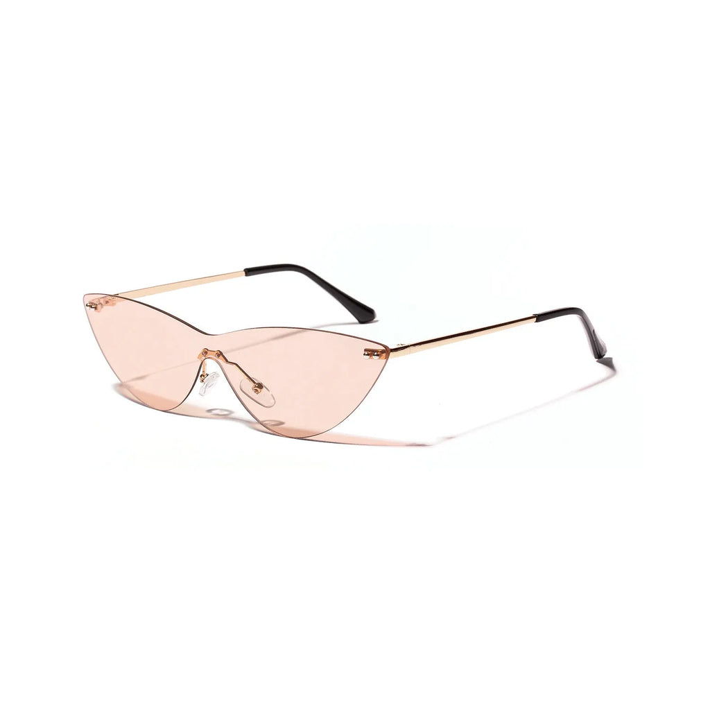 Brown vintage-style sunglasses with metal frame and UV400 protection lenses