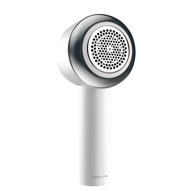 White rechargeable clothes shaver for removing bobbles from jersey and fleece fabrics