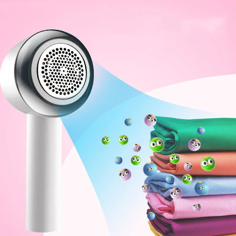 White rechargeable clothes shaver for removing bobbles from jersey and fleece fabrics