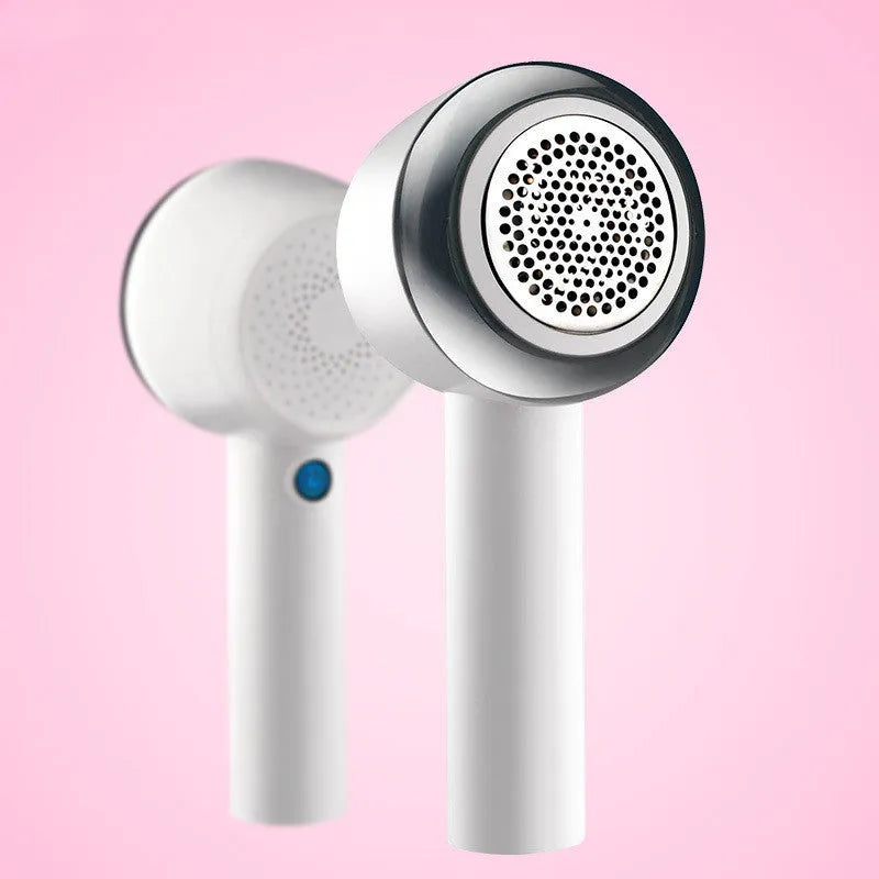 White rechargeable clothes shaver for removing bobbles from jersey and fleece fabrics
