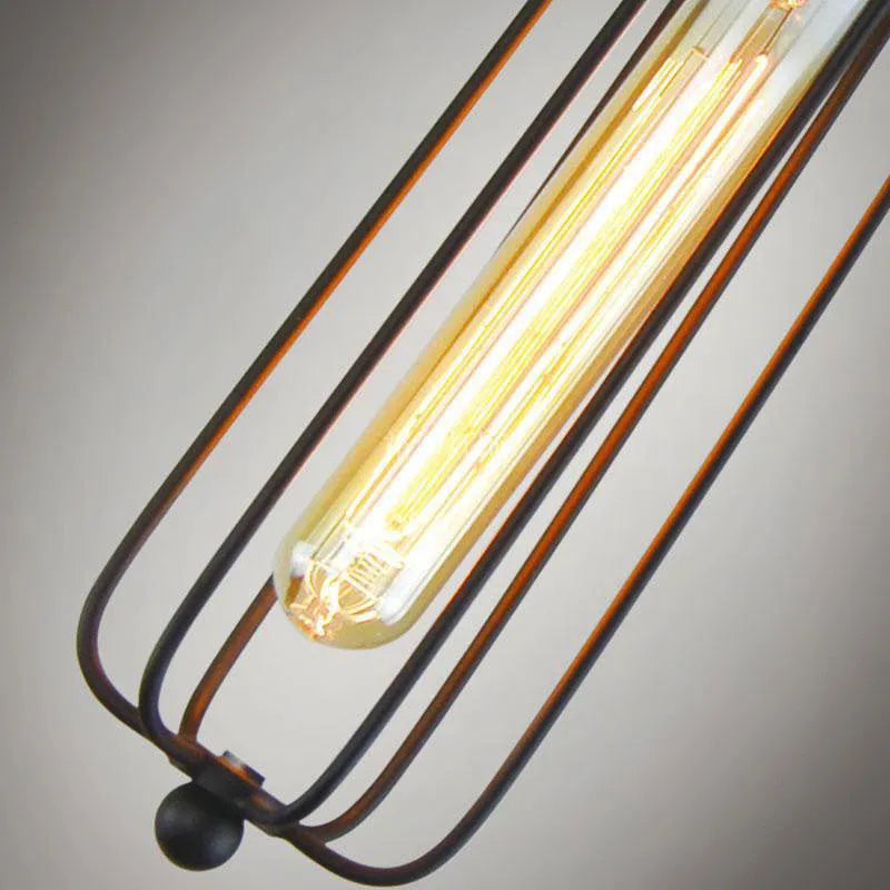 Brown iron Nordic retro industrial gladiator chandelier with fishing line design