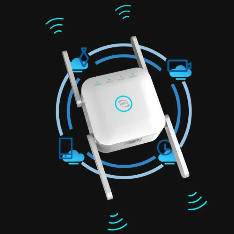 PIXLINK AC24 white and black dual-band wireless router with lightning protection