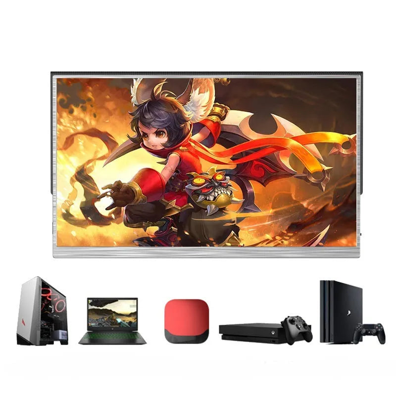 Zeuslap ultra-thin 15-inch portable IPS monitor with HDMI and USB C cables on a desk