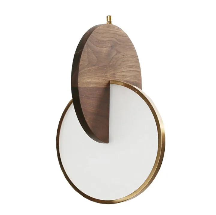 Long-line walnut solid wood chandelier with carved details and warm white lighting