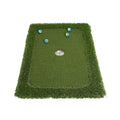 Green golf water training mat with PP grass surface on a high elastic EVA base, shown in a rectangular shape.