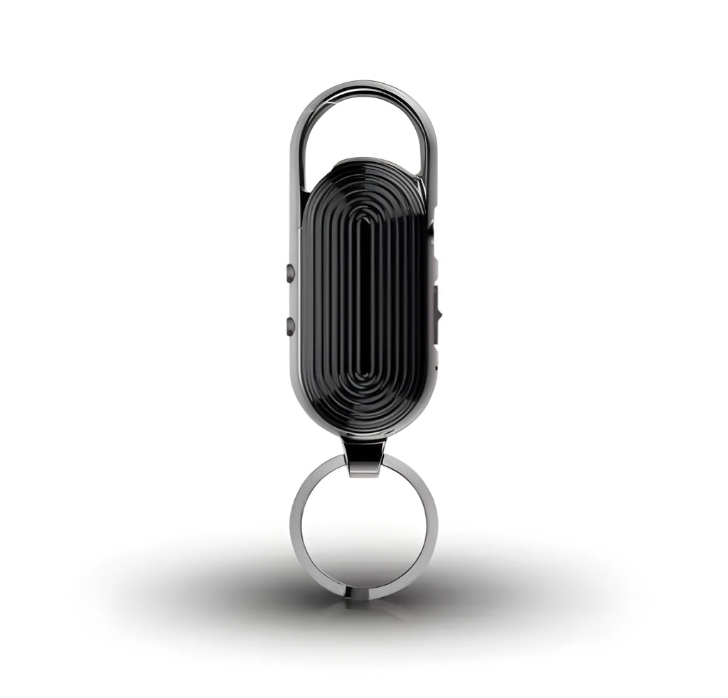 Black zinc alloy digital voice recorder with USB interface and one-key recording function