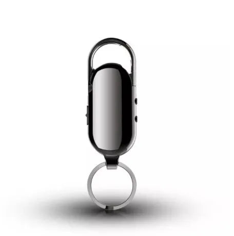 Black zinc alloy digital voice recorder with USB interface and one-key recording function