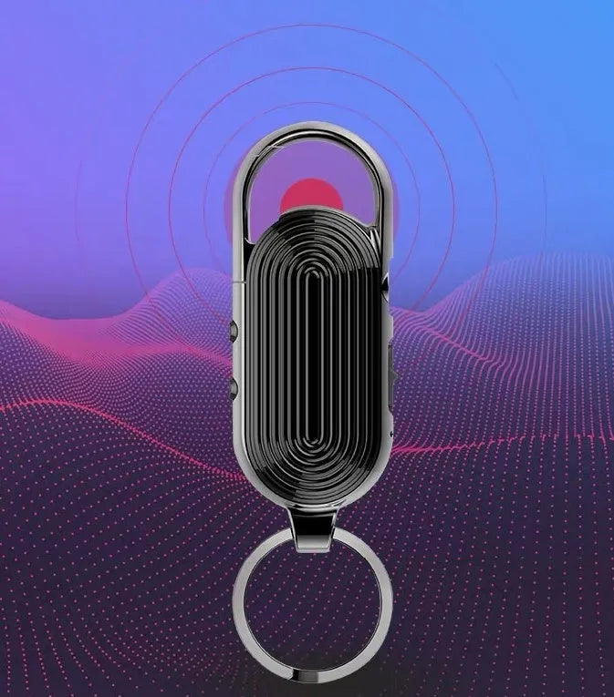 Black zinc alloy digital voice recorder with USB interface and one-key recording function