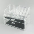 Transparent acrylic storage container with foldable design for cosmetic organisation