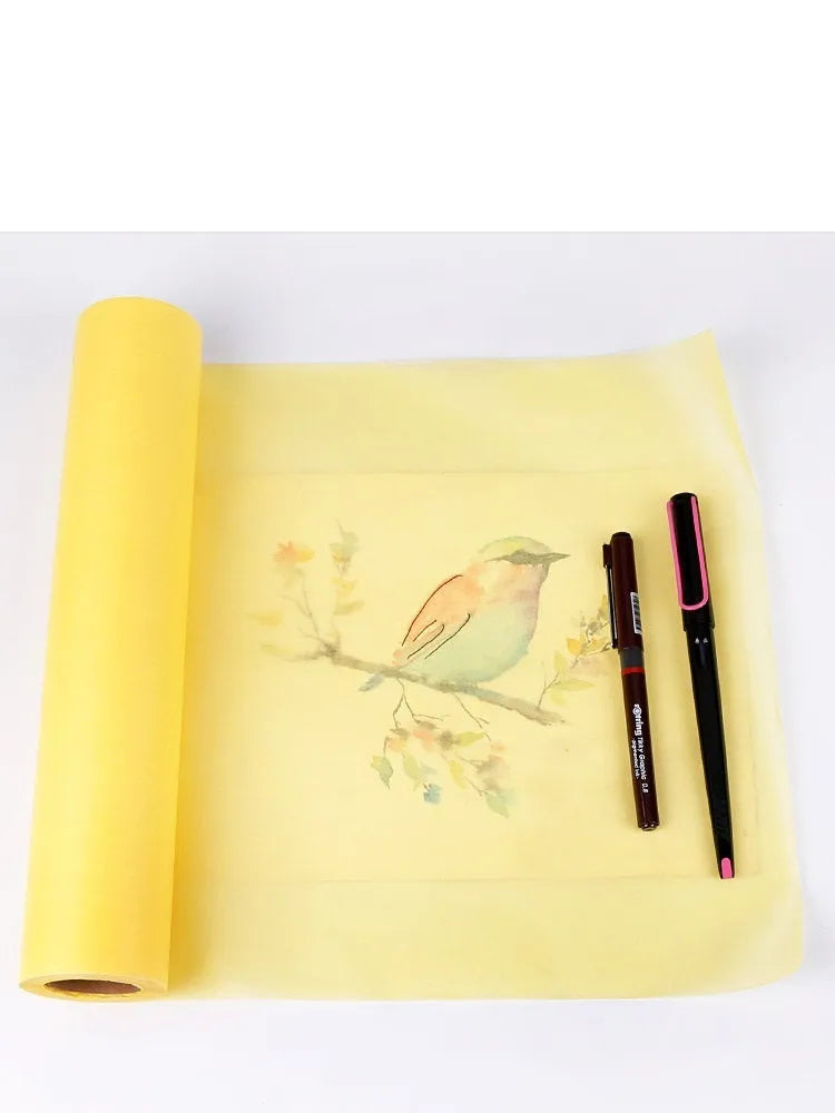 Aikale sketch scroll paper roll in white or yellow, shown in 30.5cm and 46cm width options.