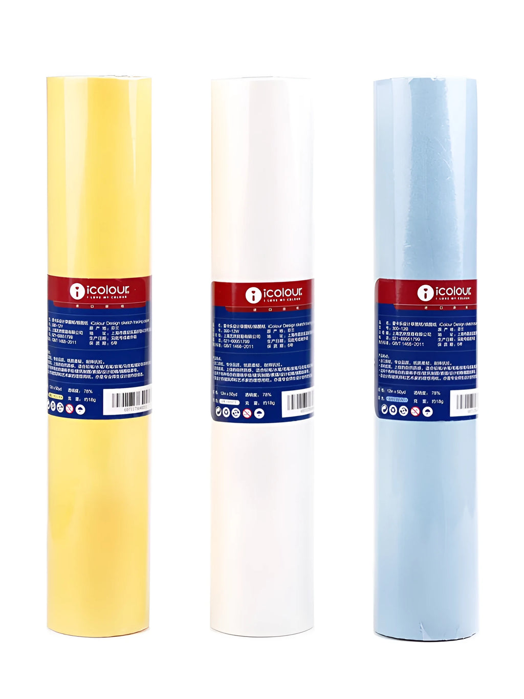 Aikale sketch scroll paper roll in white or yellow, shown in 30.5cm and 46cm width options.