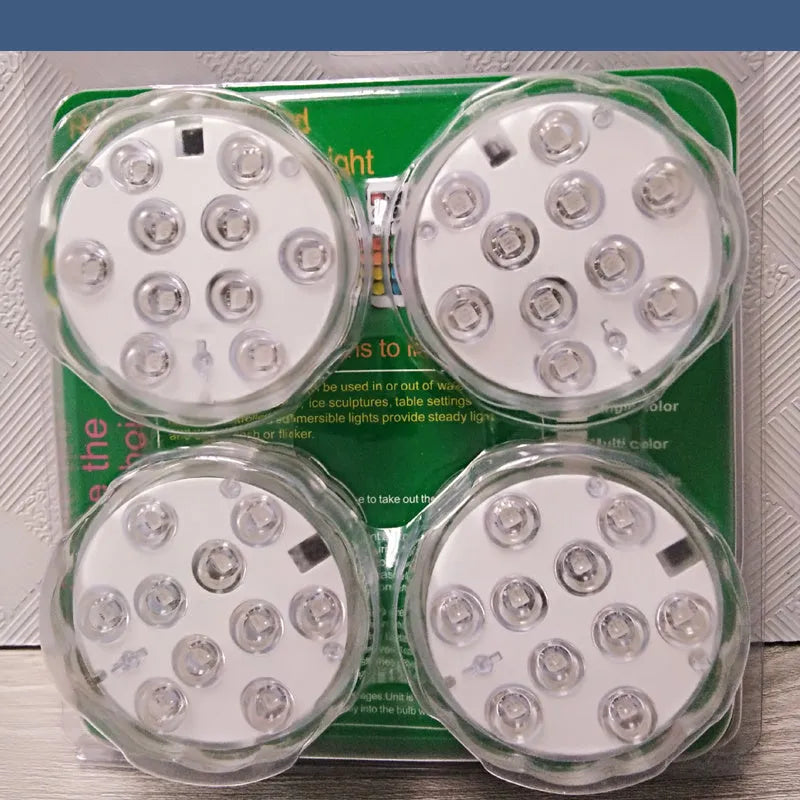 White round waterproof LED diving light with remote control for pools and aquariums