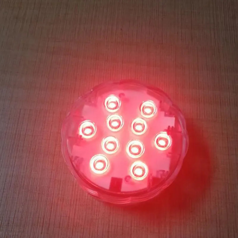 White round waterproof LED diving light with remote control for pools and aquariums