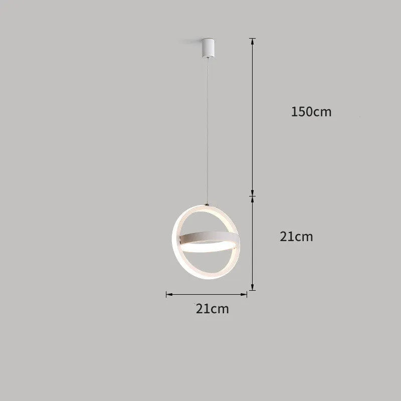 Nordic iron LED chandelier in black or white finish with remote control, available in round 21x21cm, square 22x22cm, or triangle 22x21cm shapes