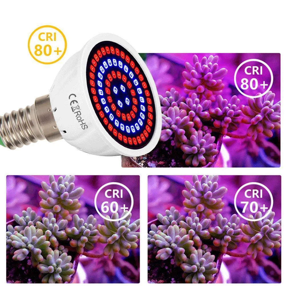 White LED plant growth lamp with 80 beads for indoor plant cultivation