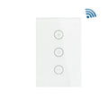 120 type smart dimmer switch with tempered glass panel in black or white, compatible with Alexa and app control