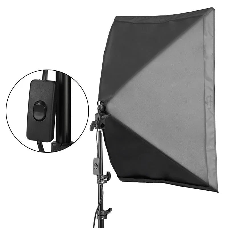 50x70cm soft light photography backdrop cloth on 2-metre stand with international plugs