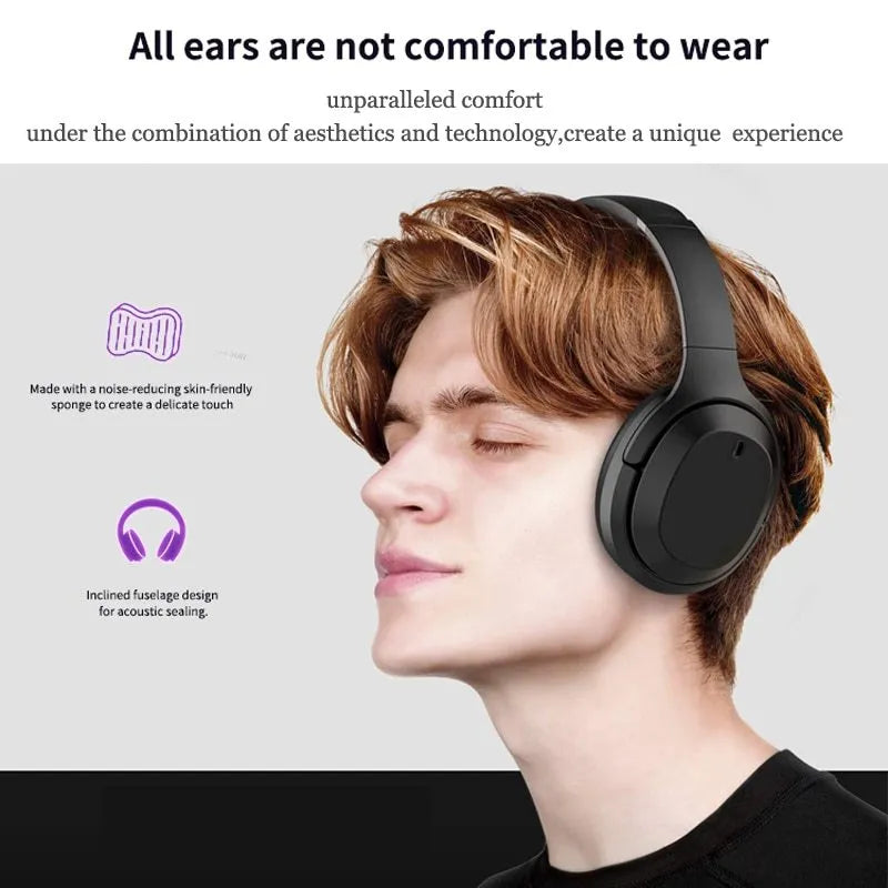 Black Gorsun E98 over-ear wireless Bluetooth headphones with adjustable headband.