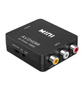 AV to HDMI converter with 0.5 metre cable in white or black colour converting analogue to digital video