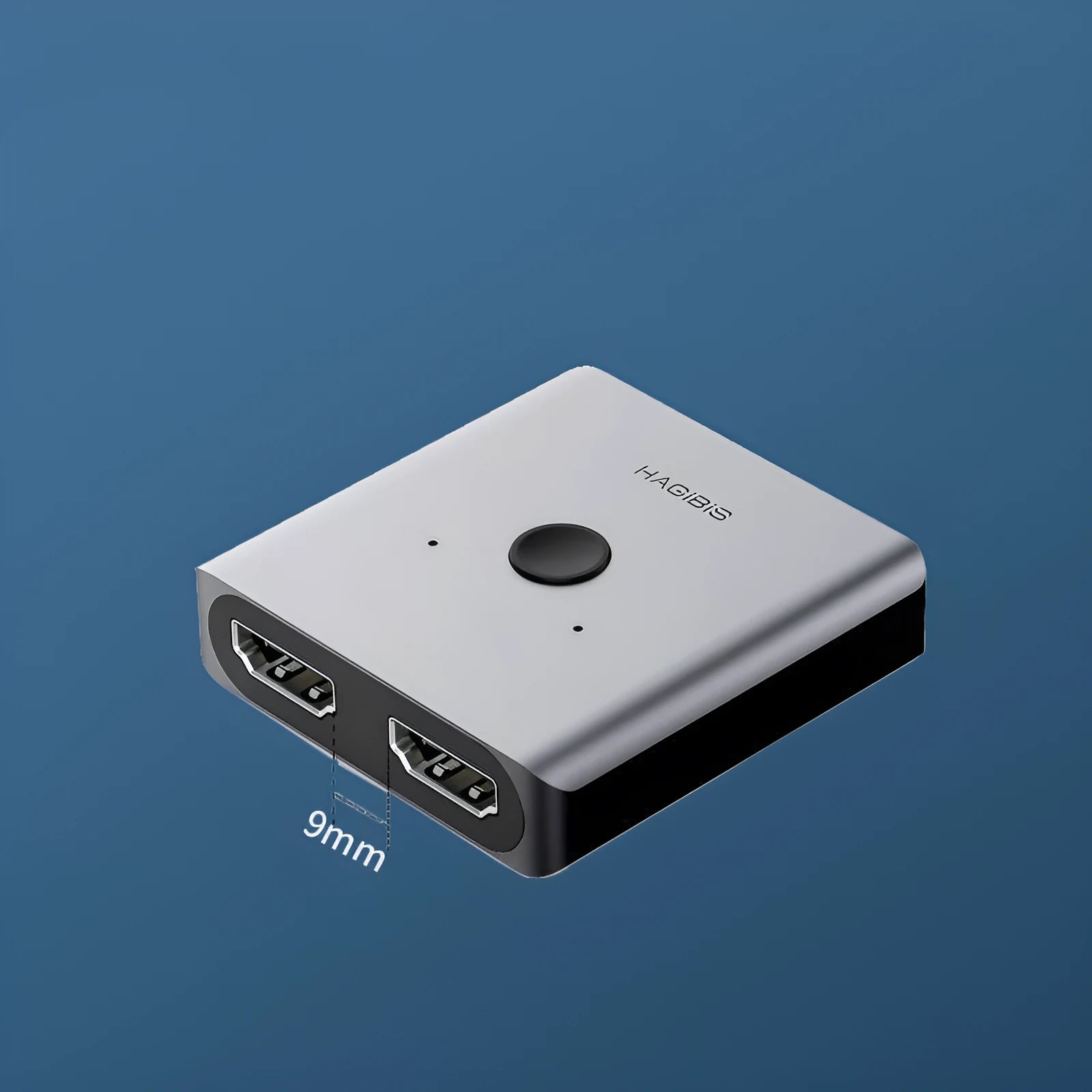 Grey HDMI 2 input 1 output switcher device for computer TV monitor video distribution