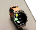Black smart phone watch with 1.6-inch screen showing heart rate monitoring interface