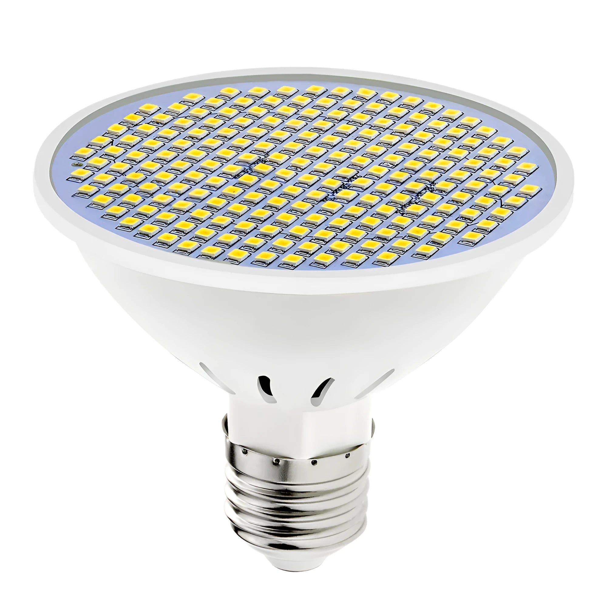 E27 LED lamp cup with PC housing showing 300 SMD beads for indoor lighting