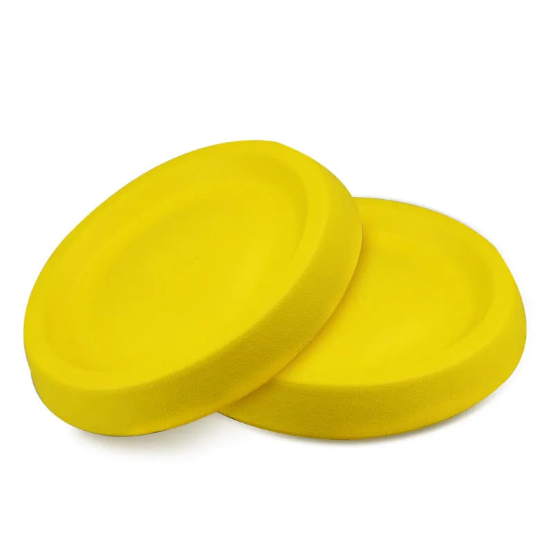Bright yellow EVA plastic dog throwing toy for interactive training and bonding activities