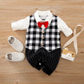 Gentleman-style cotton baby jumpsuit for spring and autumn in multiple colours and sizes