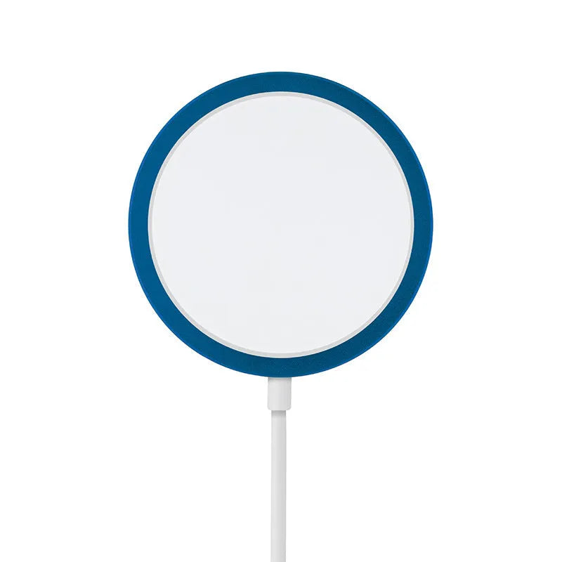Magsafe compatible magnetic wireless charger for iPhone in silver metal finish