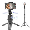360-degree AI face tracking pan tilt bracket holding a smartphone for hands-free filming.