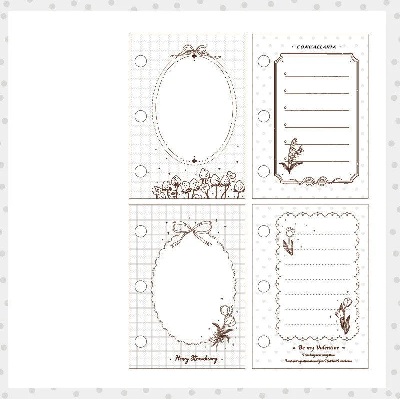 Girl Heart Hand Book mini loose-leaf diary with three-hole binder and 60 refill sheets in pastel cute designs.