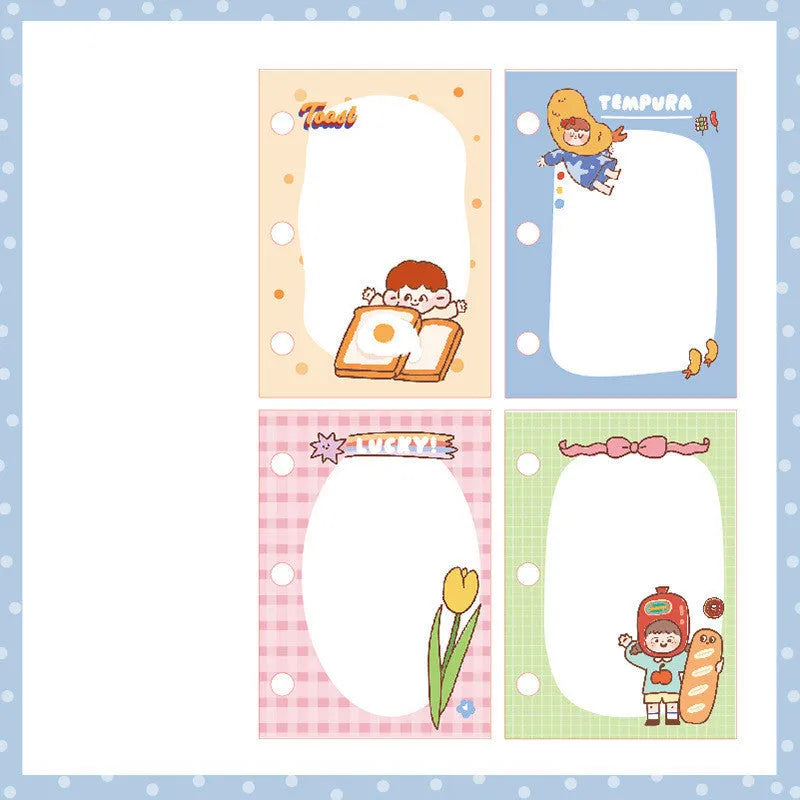 Girl Heart Hand Book mini loose-leaf diary with three-hole binder and 60 refill sheets in pastel cute designs.