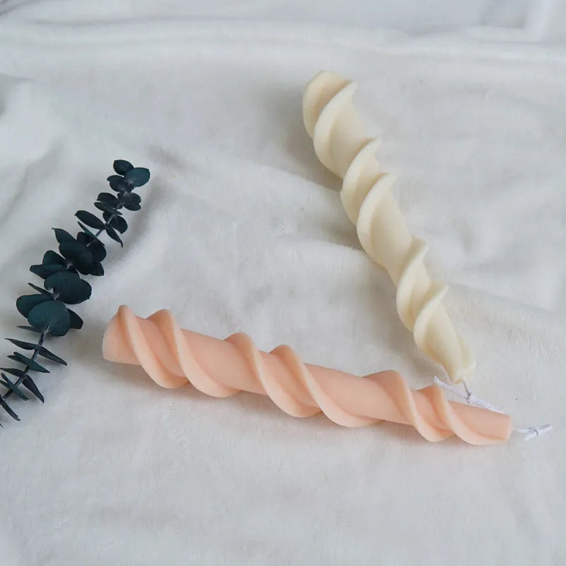 Yihai handmade silicone mould for making spiral lace rod decorative candles