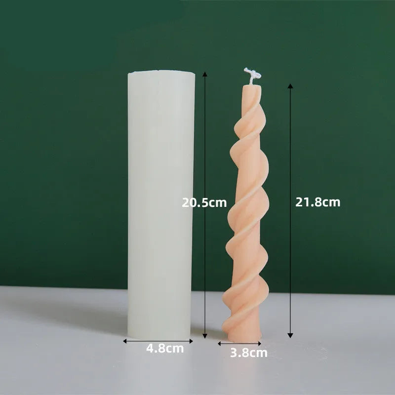 Yihai handmade silicone mould for making spiral lace rod decorative candles