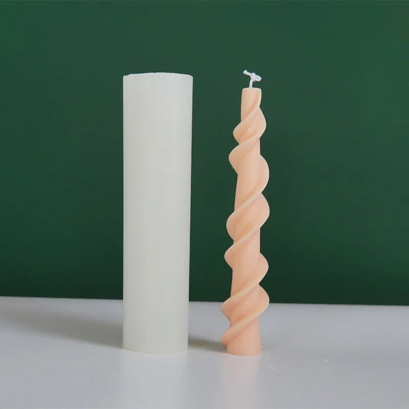 Yihai handmade silicone mould for making spiral lace rod decorative candles
