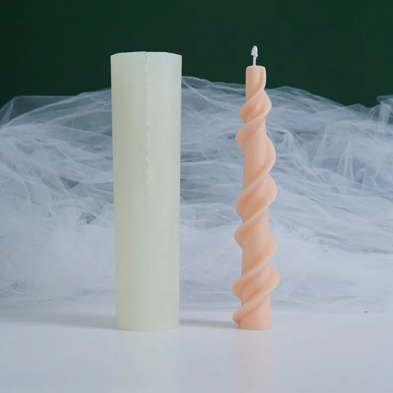 Yihai handmade silicone mould for making spiral lace rod decorative candles