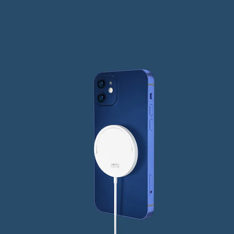 Black or white ABS plastic magnetic phone bracket with integrated wireless charging pad and TYPE-C port.