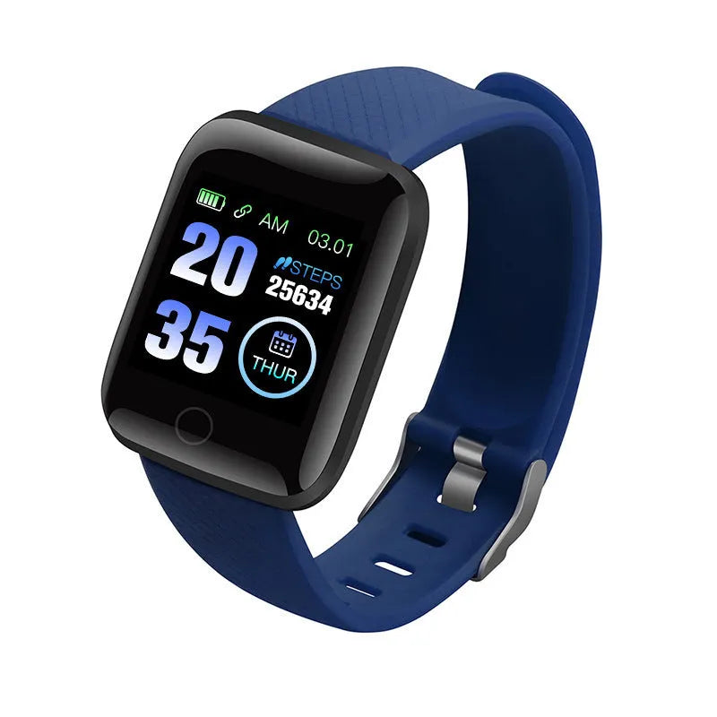 D13 colour screen smart bracelet showing heart rate monitoring on 1.3 inch display in blue, black, red, purple, or green